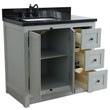 Plantation Solid Wood Single Vanity with Left Rectangle Sink in Ash/Black