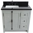 Plantation Solid Wood Single Vanity with Left Rectangle Sink in Ash/Black