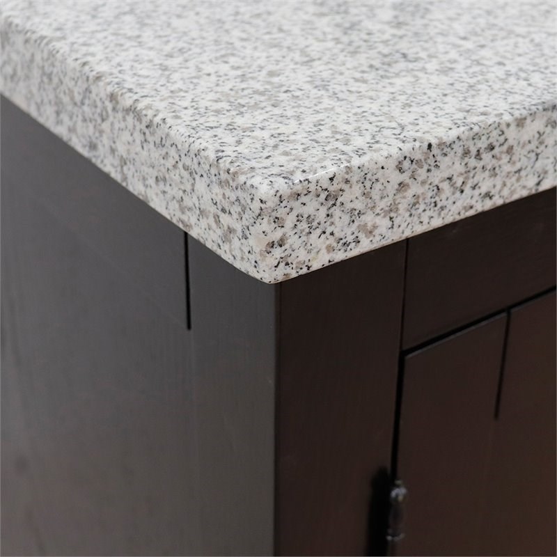 Plantation Solid Wood Single Vanity with Left Rectangle Sink in Brown/Gray