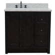 Plantation Solid Wood Single Vanity with Left Rectangle Sink in Brown/Gray