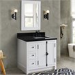 Plantation Solid Wood Single Vanity with Right Rectangle Sink in Ash/Black
