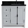 Plantation Solid Wood Single Vanity with Right Rectangle Sink in Ash/Black