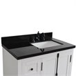 Plantation Solid Wood Single Vanity with Right Rectangle Sink in Ash/Black