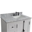 Plantation Solid Wood Single Vanity with Right Rectangle Sink in White/Ash