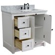 Plantation Solid Wood Single Vanity with Right Rectangle Sink in White/Ash