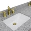 Trento Double Rectangle Sink Solid Wood Vanity in White/Gray Granite Stone
