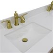 Trento Double Rectangle Sink Solid Wood Vanity in White/White Quartz Stone