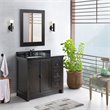 Plantation Solid Wood Single Vanity with Left Rectangle Sink in Brown/Black