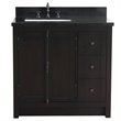 Plantation Solid Wood Single Vanity with Left Rectangle Sink in Brown/Black