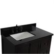 Plantation Solid Wood Single Vanity with Left Rectangle Sink in Brown/Black