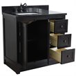 Plantation Solid Wood Single Vanity with Left Rectangle Sink in Brown/Black