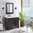 Plantation Solid Wood Single Vanity with Left Rectangle Sink in White/Brown