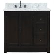 Plantation Solid Wood Single Vanity with Left Rectangle Sink in White/Brown