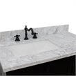 Plantation Solid Wood Single Vanity with Left Rectangle Sink in White/Brown