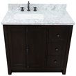 Plantation Solid Wood Single Vanity with Left Rectangle Sink in White/Brown
