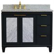 Trento Solid Wood Vanity with Left Rectangle Sink in Gray/Gray Granite Stone