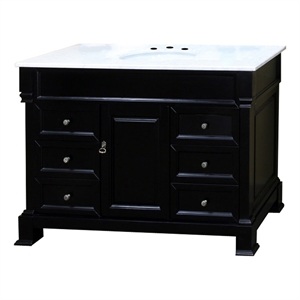 60&quot 6-Drawer Traditional Single Sink Solid Wood Vanity in Espresso