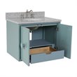 Stora Wall Mount Oval Sink Vanity with Gray Granite Stone Top in Blue
