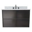 Scandi Wall Mount Oval Sink Vanity in Cappuccino/Gray Granite Stone