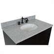 Scandi Wall Mount Oval Sink Vanity in Cappuccino/Gray Granite Stone