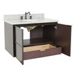 Scandi Wall Mount Oval Sink Vanity in Cappuccino/Gray Granite Stone