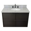 Scandi Wall Mount Oval Sink Vanity in Cappuccino/Gray Granite Stone