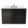 Scandi Wall Mount Oval Sink Vanity in Cappuccino/White Quartz Stone