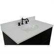 Scandi Wall Mount Oval Sink Vanity in Cappuccino/White Quartz Stone