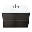 Scandi Wall Mount Oval Sink Vanity in Cappuccino/White Quartz Stone