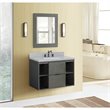 Scandi 37 in Wall Mount Rectangle Sink Solid Wood Vanity in Linen Gray