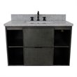 Scandi 37 in Wall Mount Rectangle Sink Solid Wood Vanity in Linen Gray