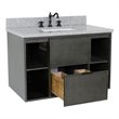 Scandi 37 in Wall Mount Rectangle Sink Solid Wood Vanity in Linen Gray