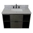 Scandi 37 in Wall Mount Rectangle Sink Solid Wood Vanity in Linen Gray