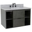 Scandi 37 in Wall Mount Rectangle Sink Solid Wood Vanity in Linen Gray