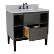 Scandi 37-inch Single Rectangle Sink Solid Wood Vanity in Linen Gray