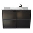 Scandi Wall Mount Round Sink Vanity in Cappuccino/Gray Granite Stone