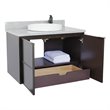 Scandi Wall Mount Round Sink Vanity in Cappuccino/Gray Granite Stone