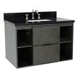Scandi Wall Mount Rectangle Sink Solid Wood Vanity in Linen Gray/Black