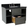 Scandi Wall Mount Rectangle Sink Solid Wood Vanity in Linen Gray/Black