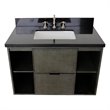 Scandi Wall Mount Rectangle Sink Solid Wood Vanity in Linen Gray/Black