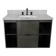 Scandi Wall Mount Rectangle Sink Solid Wood Vanity in Linen Gray/White