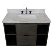 Scandi Wall Mount Rectangle Sink Solid Wood Vanity in Linen Gray/White