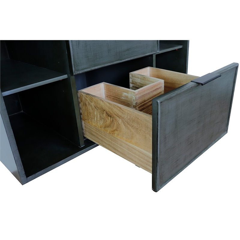 Scandi Wall Mount Rectangle Sink Solid Wood Vanity in Linen Gray/White