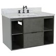 Scandi Wall Mount Rectangle Sink Solid Wood Vanity in Linen Gray/White