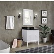 Stora Rectangle Sink Solid Wood Vanity with Black Galaxy Top in White