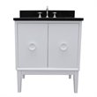 Stora Rectangle Sink Solid Wood Vanity with Black Galaxy Top in White