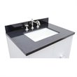 Stora Rectangle Sink Solid Wood Vanity with Black Galaxy Top in White