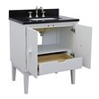 Stora Rectangle Sink Solid Wood Vanity with Black Galaxy Top in White