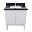 Stora Rectangle Sink Solid Wood Vanity with Black Galaxy Top in White