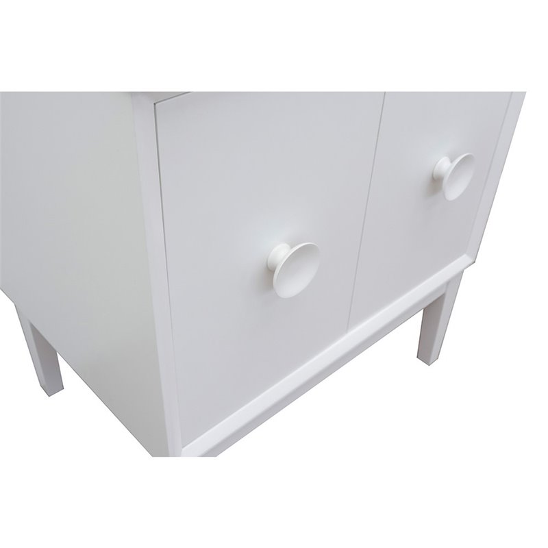 Stora Rectangle Sink Solid Wood Vanity with Black Galaxy Top in White